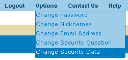 Change Security Data option.