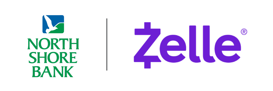 Image - North Shore Bank Logo and Zelle Logo