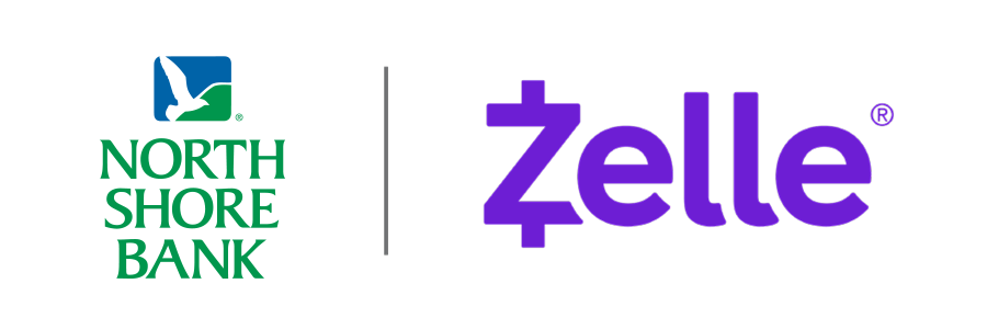 Image - North Shore Bank Logo and Zelle Logo