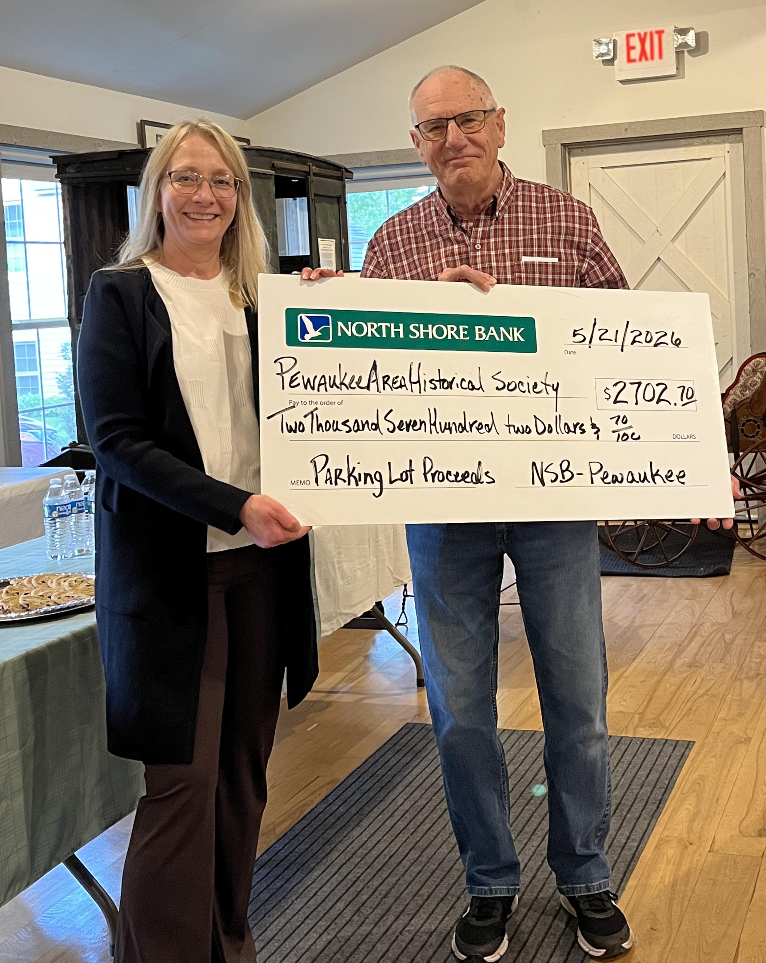 Pewaukee Historical Society Check Presentation