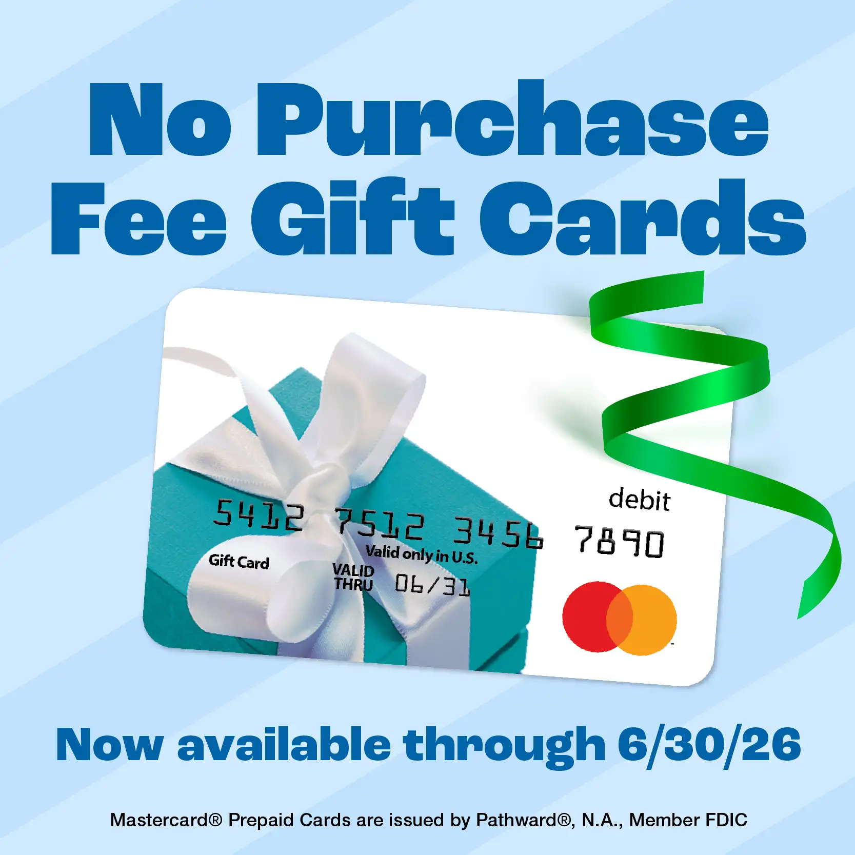 No Purchase Fee Gift Cards